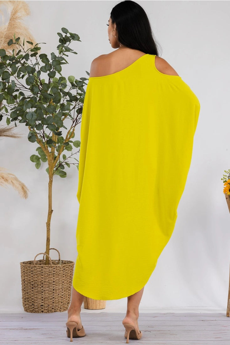 mini yellow silk dress Elise Mini short yellow dress with bell sleeves Small / Chartreuse