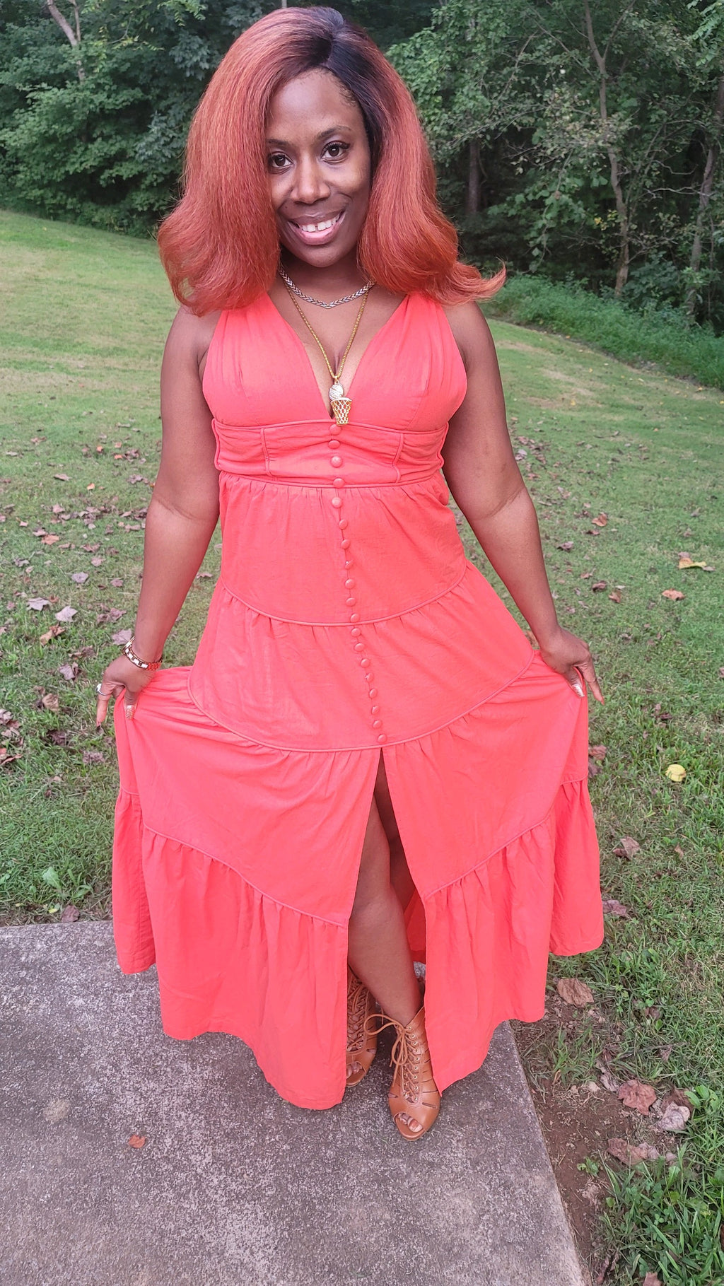 Her Queendom Maxi Dress- Orange