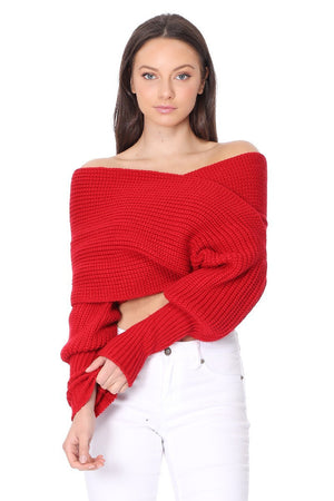 Crown Me Sweater Wrap (RED)